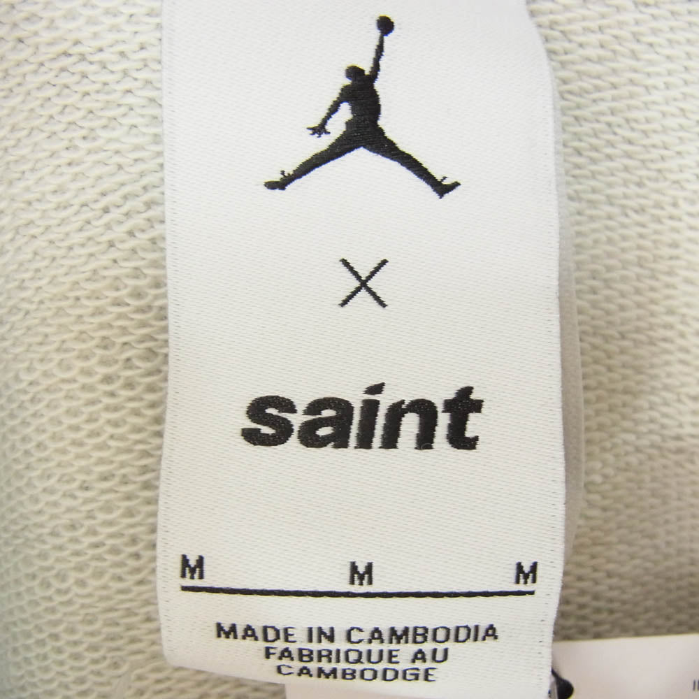 SAINT MICHAEL セントマイケル ×JORDAN BRAND ジョーダンブランド 26SS SM-MK8-0000-J02 FV4718-050 AIR JORDAN MJ SM FLC HOODIE エアジョーダン プルオーバー ウイングロゴ パーカー フーディー グレー系 M【極上美品】【中古】