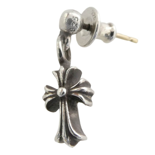 CHROME HEARTS クロムハーツ（原本無） ビヨンクール購入時証明書付属 DRP STCK CH CRS スタックCHクロス ドロップ ピアス シルバー系【中古】