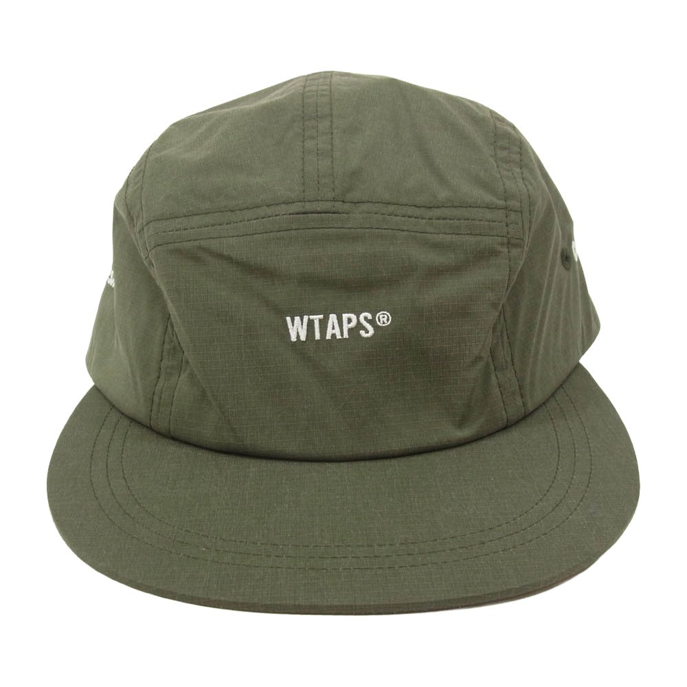 WTAPS ダブルタップス 24SS 241HCDT-HT11 T-5 02 Cap Nylon. Ripstop. Sign ロゴ刺繍 リップストップ ナイロン キャップ 帽子 カーキ系 X00【極上美品】【中古】