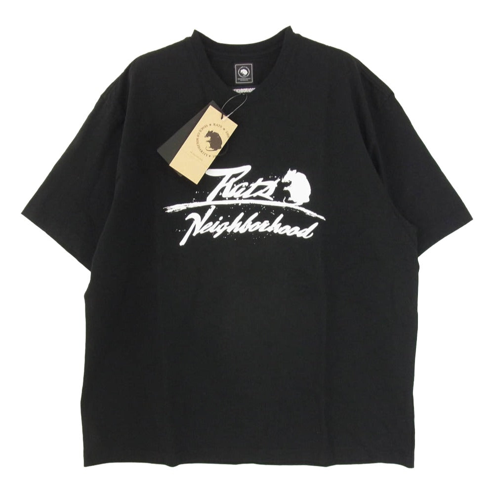 NEIGHBORHOOD ネイバーフッド RATS ラッツ 25'SPT-0105 x RATS ラッツ 20th Tee 20周年記念 プリント Tシャツ ブラック系 XL【美品】【中古】