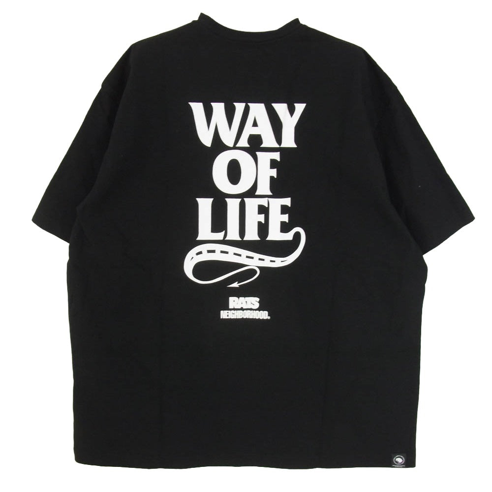 NEIGHBORHOOD ネイバーフッド RATS ラッツ 25'SPT-0105 x RATS ラッツ 20th Tee 20周年記念 プリント Tシャツ ブラック系 XL【美品】【中古】