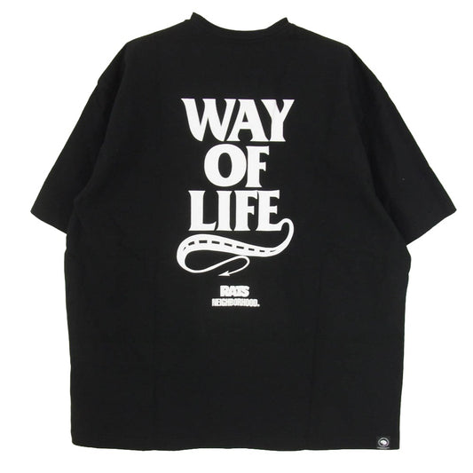 NEIGHBORHOOD ネイバーフッド RATS ラッツ 25'SPT-0105 x RATS ラッツ 20th Tee 20周年記念 プリント Tシャツ ブラック系 XL【美品】【中古】