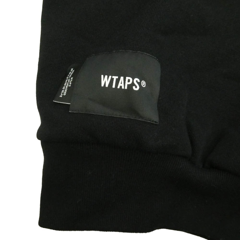 WTAPS ダブルタップス 25AW BRICK SWEATER COTTON ブリック コットン クルーネック スウェット トレーナー ブラック系 03【美品】【中古】