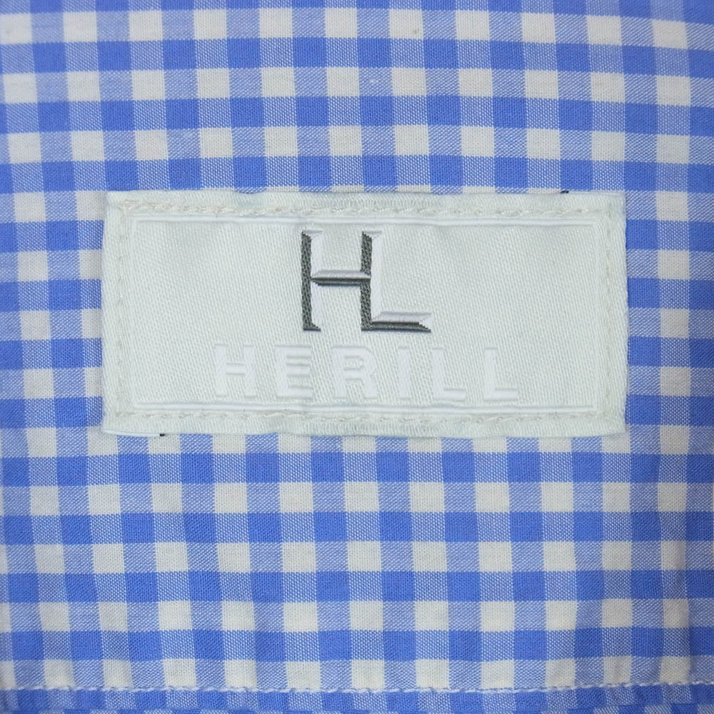 ヘリル 26SS 26-050-HL-8040-10 Broad Workshirt ボード ワーク 長袖 シャツ ライトブルー系 4【新古品】【未使用】【中古】