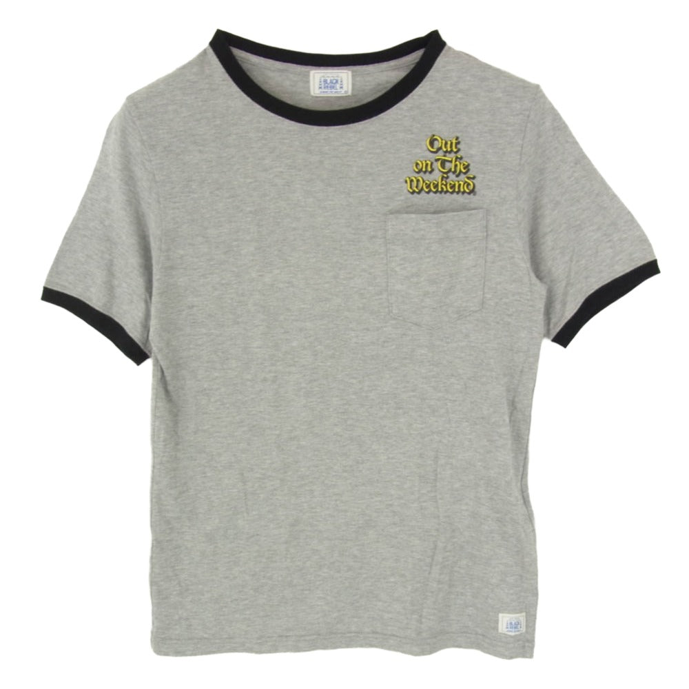 RUDE GALLERY BLACK REBEL ルードギャラリーブラックレーベル Out on the Weekend リンガー 半袖 Tシャツ グレー系 サイズ表記無【中古】
