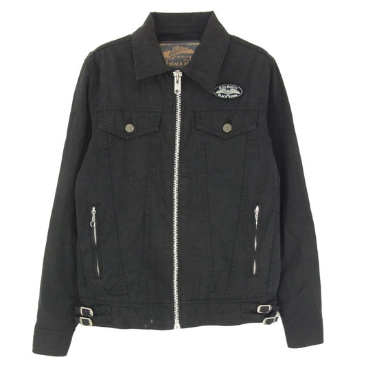 RUDE GALLERY BLACK REBEL ルードギャラリーブラックレーベル SKULL FLIGHT スカル フライト ワッペン ジップ ジャケット ブラック系 S【中古】