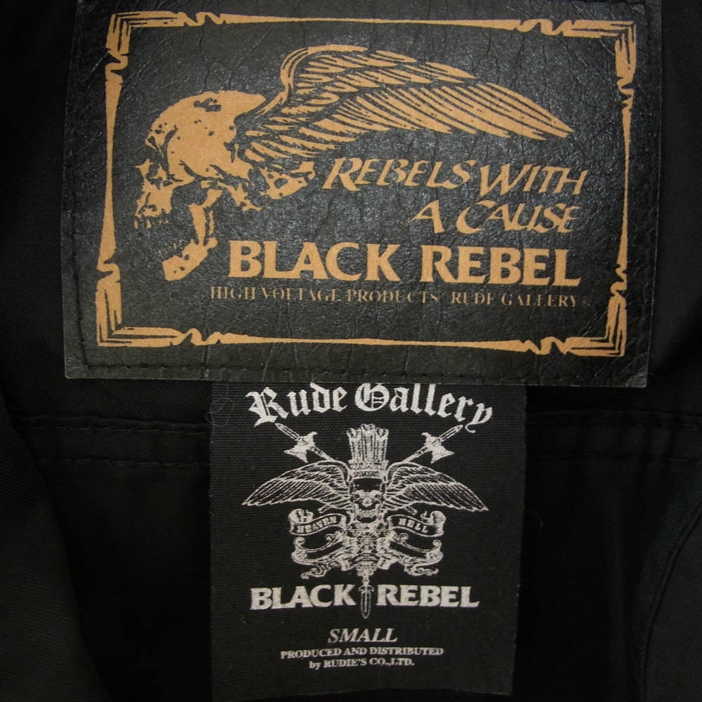 RUDE GALLERY BLACK REBEL ルードギャラリーブラックレーベル SKULL FLIGHT スカル フライト ワッペン ジップ ジャケット ブラック系 S【中古】