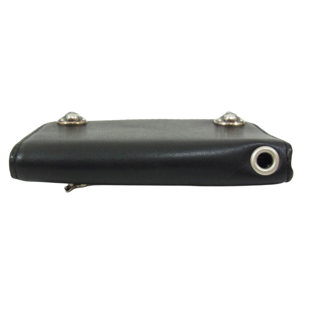 RUDE GALLERY ルードギャラリー RG1423 THREE FOLD WALLET SKULL スリー フォールド スカル 三つ折り レザー ウォレット 財布 ブラック系【中古】