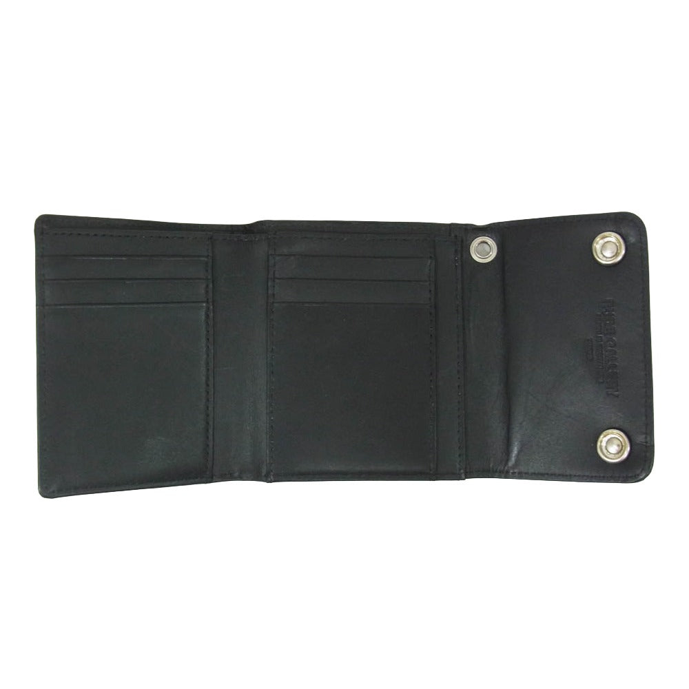 RUDE GALLERY ルードギャラリー RG1423 THREE FOLD WALLET SKULL スリー フォールド スカル 三つ折り レザー ウォレット 財布 ブラック系【中古】