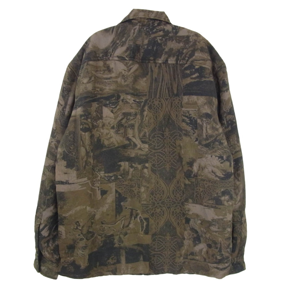 DIESEL ディーゼル グラフィックカモ パディング シャツ ジャケット S-LATE カモ柄 レーヨン 中綿 ジャケット ブラウン系 L【中古】