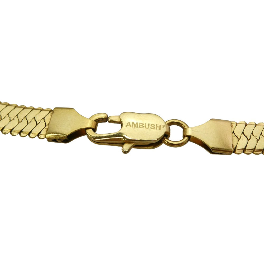 NIKE ナイキ AMBUSH アンブッシュ × AMBUSH アンブッシュ SHORT NECKLACE ヘリンボーン チェーン ネックレス ゴールド系【中古】