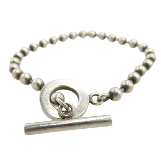GUCCI グッチ 1697AR ロゴ刻印 ボールチェーン ブレスレット 925 SILVER【中古】