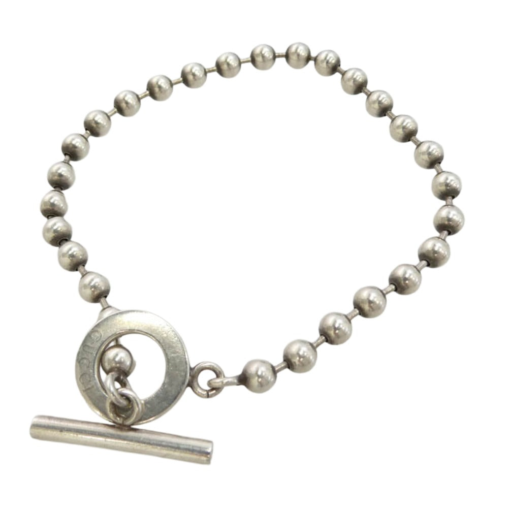 GUCCI グッチ 1697AR ロゴ刻印 ボールチェーン ブレスレット 925 SILVER【中古】
