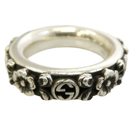 GUCCI グッチ インターロッキングG フラワー リング 925 SILVER シルバー系 約11号【中古】