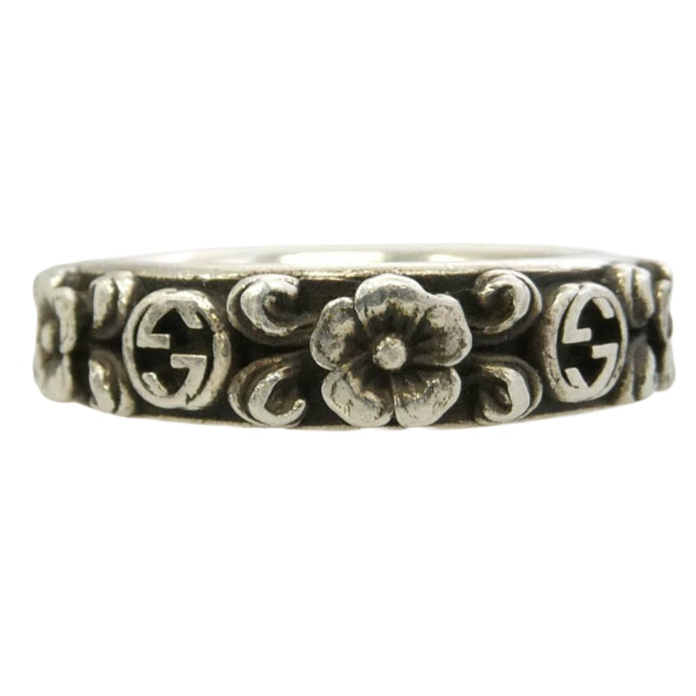 GUCCI グッチ インターロッキングG フラワー リング 925 SILVER シルバー系 約11号【中古】