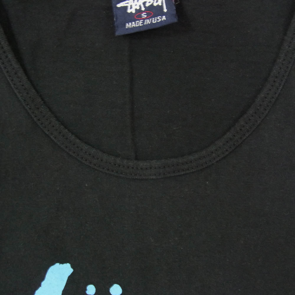 STUSSY ステューシー 90s 00s USA製 シャドーマン プリント タンクトップ ブラック系 S【中古】