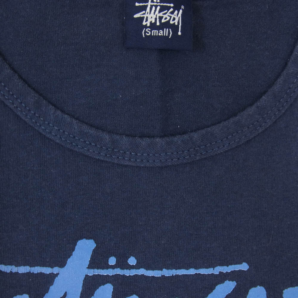 STUSSY ステューシー 00s S ロゴ プリント タンクトップ ネイビー系 S【中古】