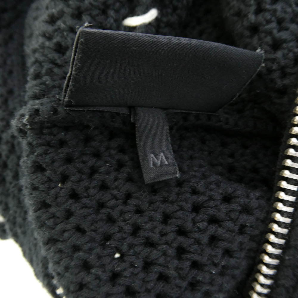 A BATHING APE アベイシングエイプ 001KNL701301M CROCHET ZIPPED HOODIE クロシェ ジップアップ フーディー パーカー ブラック系 M【中古】