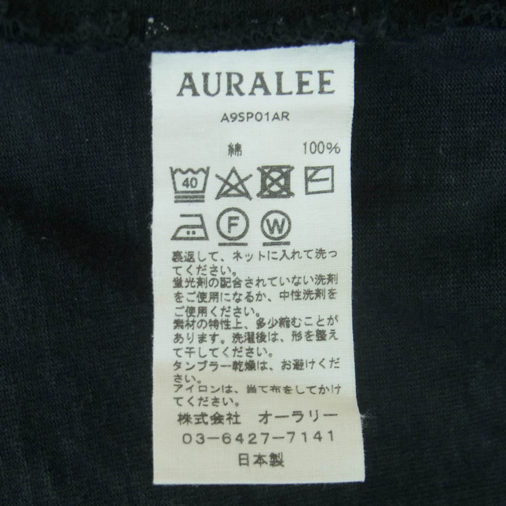 AURALEE オーラリー 19SS A9SP01AR STAND UP HALF ZIP POLO ポロ シャツ コットン 日本製 ブラック系 3【中古】