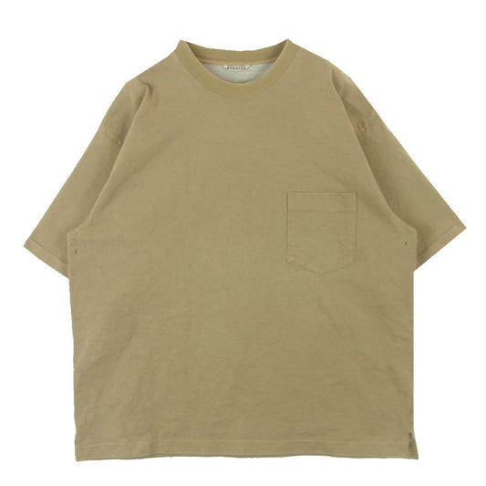 AURALEE オーラリー 16SS A6ST01SU TAND-UP TEE スタンドアップ 半袖 Tシャツ コットン 日本製 ベージュ系 5【中古】