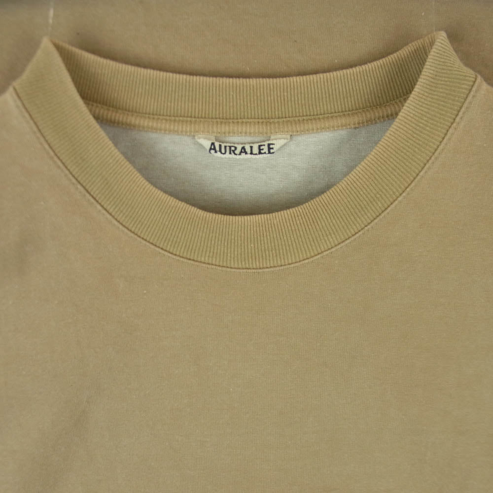 AURALEE オーラリー 16SS A6ST01SU TAND-UP TEE スタンドアップ 半袖 Tシャツ コットン 日本製 ベージュ系 5【中古】