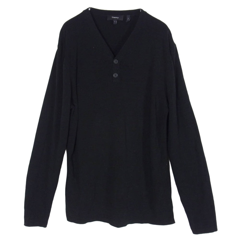 theory セオリー VALLIER ヘンリーネック ニット ブラック系 L【中古】