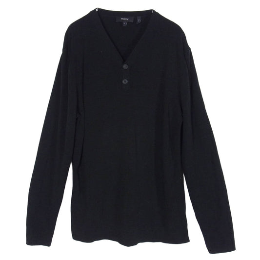 theory セオリー VALLIER ヘンリーネック ニット ブラック系 L【中古】