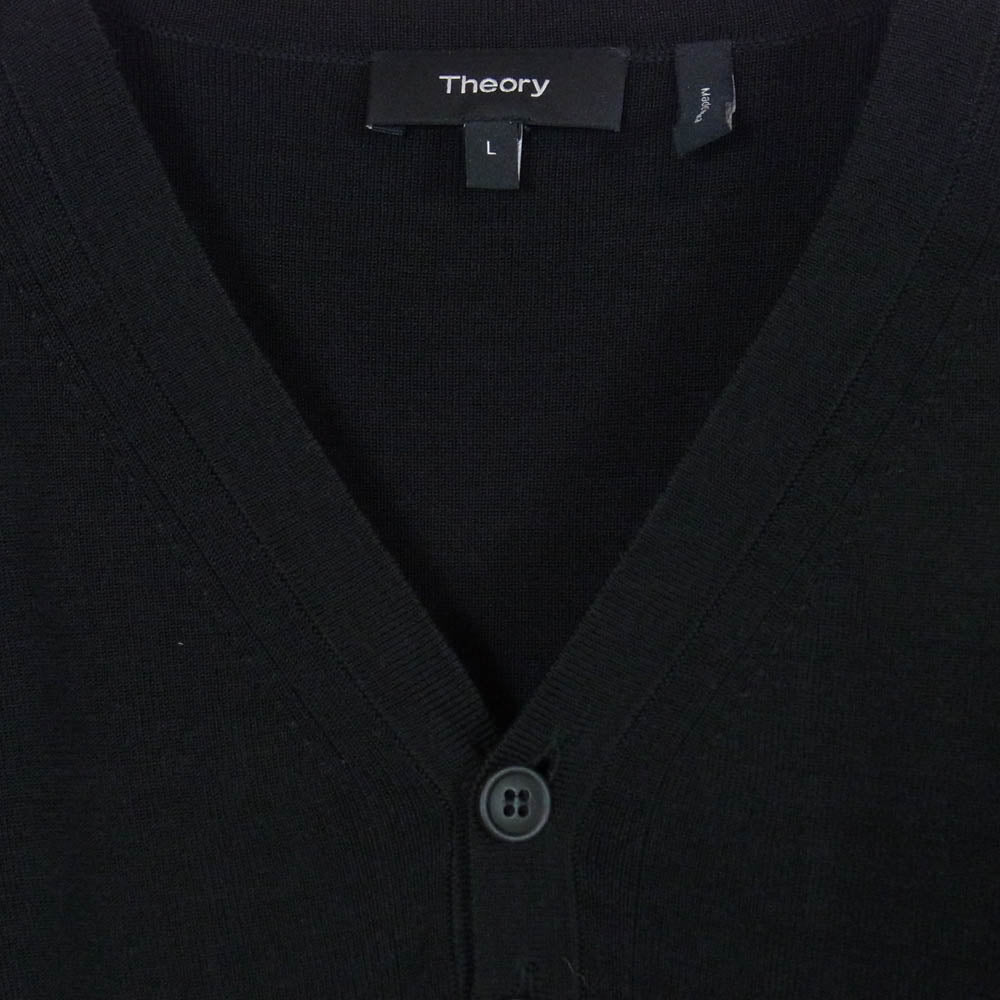 theory セオリー VALLIER ヘンリーネック ニット ブラック系 L【中古】