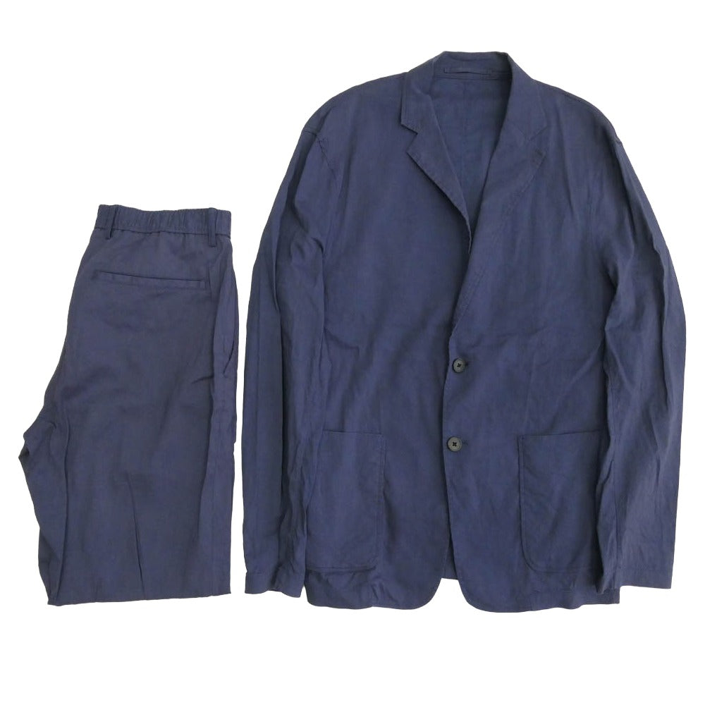theory セオリー CLINTON PA SH A リネン混 テーラード ジャケット テーパード パンツ セットアップ ブルー ネイビー系 S【中古】