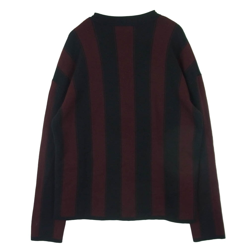 theory セオリー GOAS TN ウール ストライプ ニット セーター 中国製 レッド系 ブラック系 L【中古】