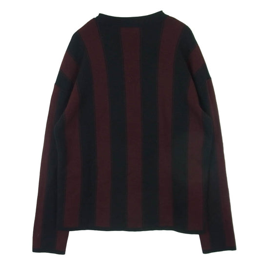 theory セオリー GOAS TN ウール ストライプ ニット セーター 中国製 レッド系 ブラック系 L【中古】