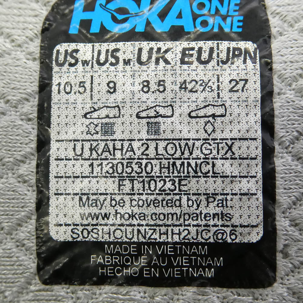 HOKA ONE ONE ホカ オネオネ 1130530 KAHA 2 LOW GTX カハ 2 ロー ゴアテックス ランニング シューズ スニーカー グレー系 27cm【中古】
