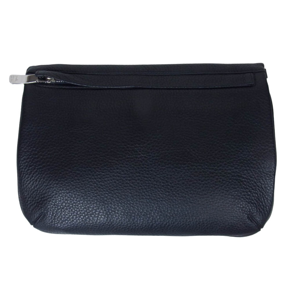 PELLE MORBIDA ペッレモルビダ MB037A 2WAY レザー クラッチ ショルダーバッグ ダークネイビー系【中古】