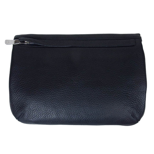 PELLE MORBIDA ペッレモルビダ MB037A 2WAY レザー クラッチ ショルダーバッグ ダークネイビー系【中古】
