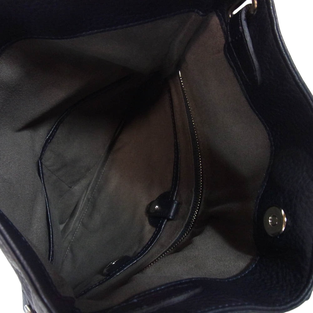 PELLE MORBIDA ペッレモルビダ MB037A 2WAY レザー クラッチ ショルダーバッグ ダークネイビー系【中古】