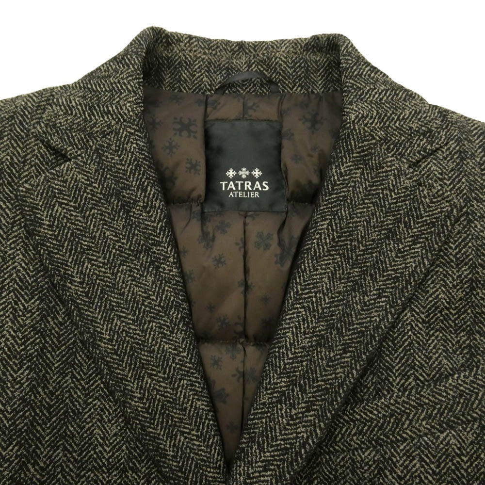 TATRAS タトラス 17AW MTA17A4434 ATELIER LINE TANARO アトリエライン タナロ ダウン チェスターコート ベージュ系 ブラック系 L 03【中古】