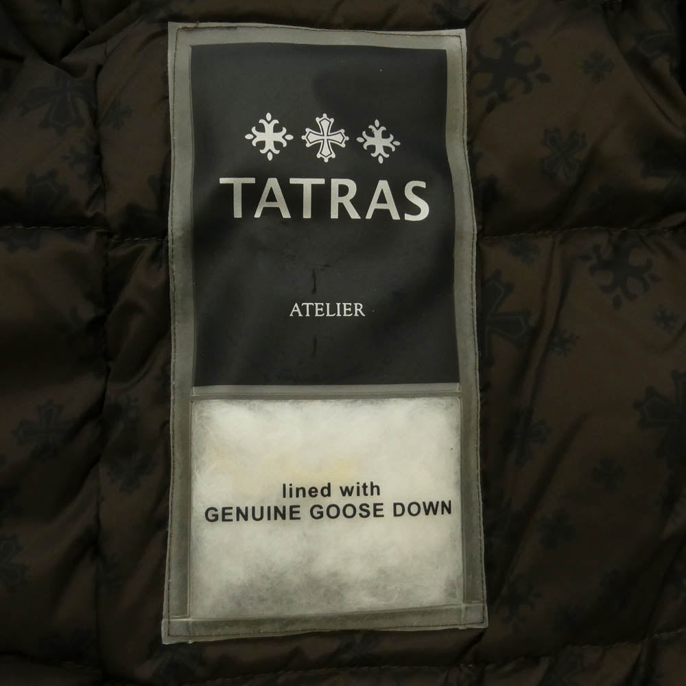 TATRAS タトラス 17AW MTA17A4434 ATELIER LINE TANARO アトリエライン タナロ ダウン チェスターコート ベージュ系 ブラック系 L 03【中古】