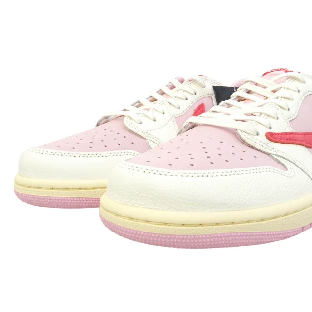 NIKE ナイキ IQ7604-101 【フェイクバスターズ鑑定済】 × Travis Scott トラヴィススコット × Air Jordan 1 Retro Low OG Sail Tropical Pink エアジョーダン1 レトロ ロー ローカットスニーカー ピンク系 ホワイト系 29cm【新古品】【未使用】【中古】