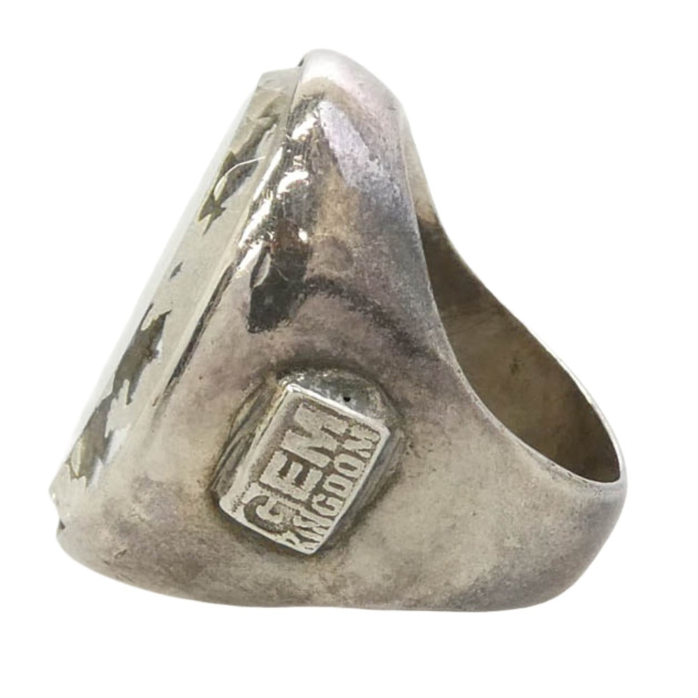ジェムキングダム ライオン モチーフ リング シルバー系 11号【中古】