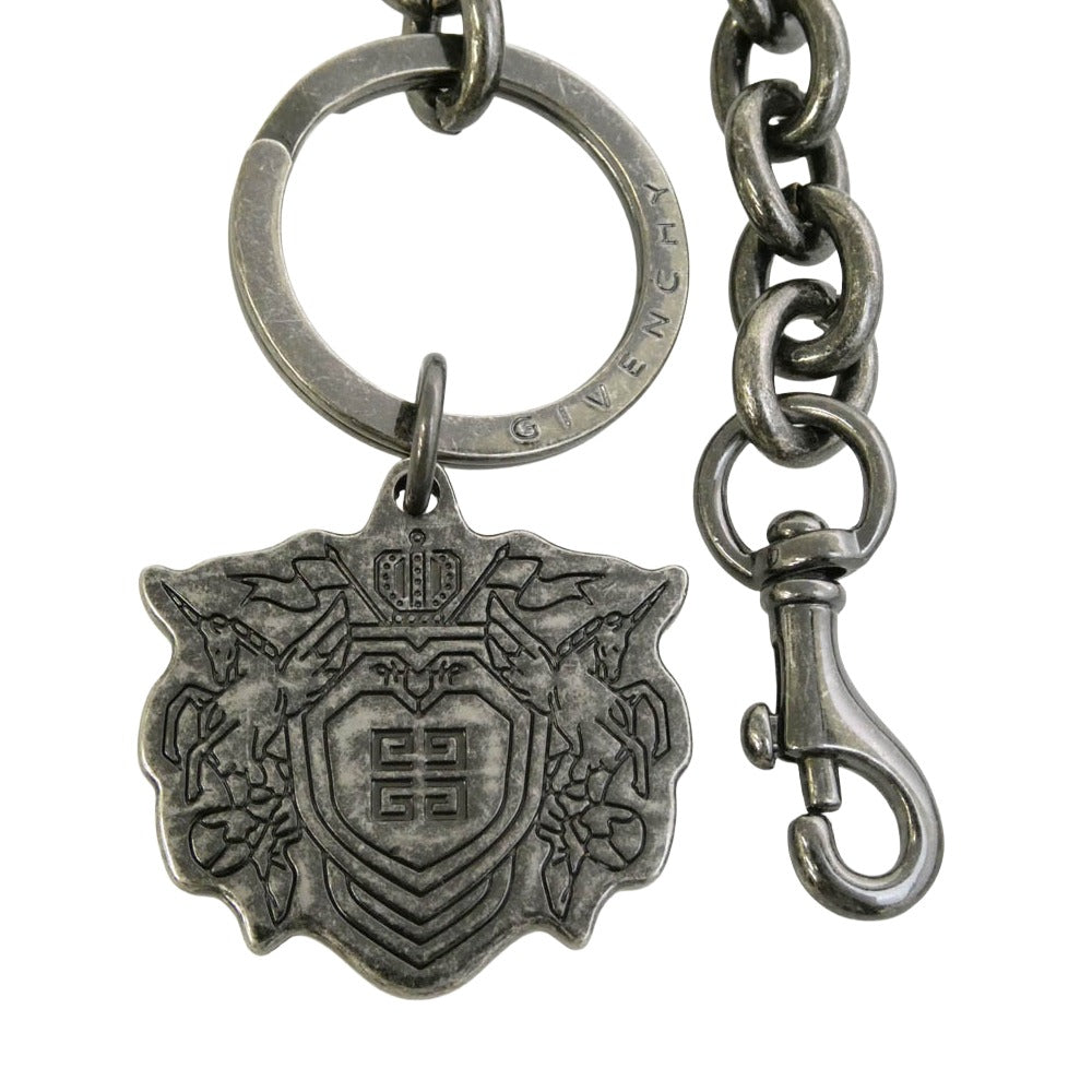 GIVENCHY ジバンシィ キーホルダー チャーム ウォレットチェーン ブラック系 シルバー系【中古】 GIVENCHY ジバンシィ キーホルダー チャーム ウォレットチェーン