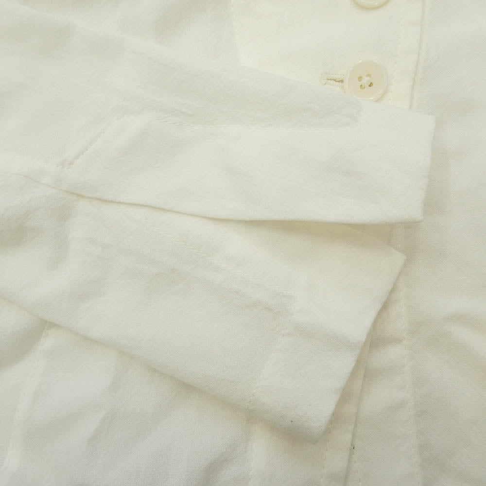 ANN DEMEULEMEESTER アンドゥムルメステール 16SS 21-31-461020 肩パッド入り シフォン裾 シャツ ジャケット オフホワイト系 34【中古】