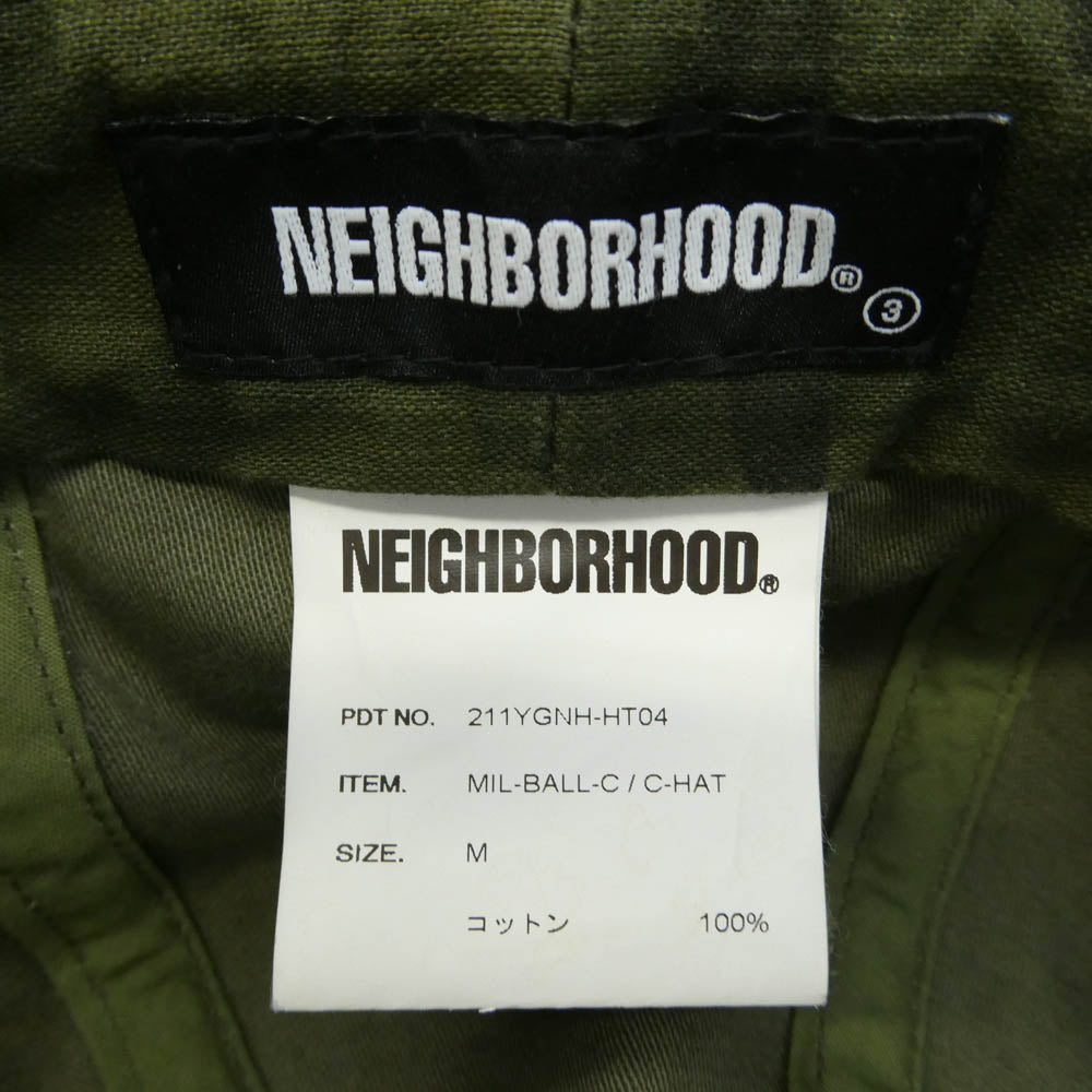 NEIGHBORHOOD ネイバーフッド 21SS 211ygnh-ht04 MIL-BALL-C / C-HAT カモ柄 ミリタリー ハット カーキ系 M【中古】