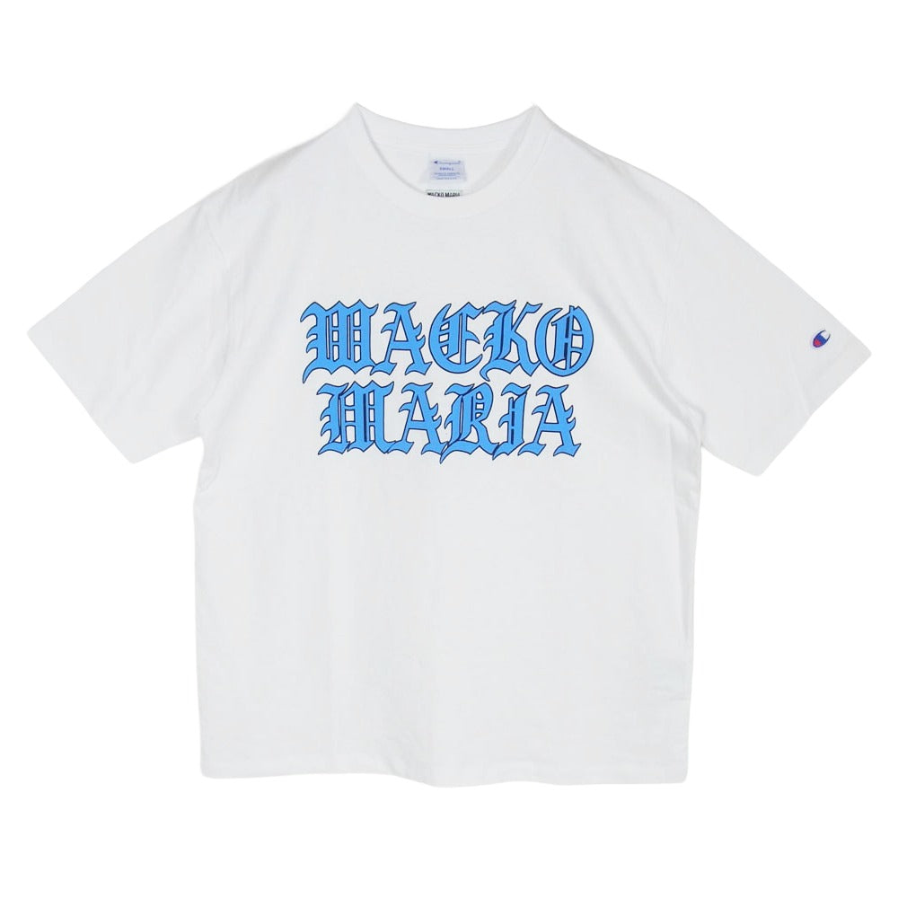 WACKO MARIA ワコマリア Champion チャンピオン 26SS × CHAMPION HEAVY WEIGHT T-SHIRT チャンピオン ヘビーウェイト ロゴT シャツ ホワイト系 S【中古】