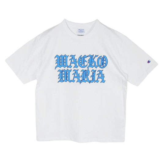 WACKO MARIA ワコマリア Champion チャンピオン 26SS × CHAMPION HEAVY WEIGHT T-SHIRT チャンピオン ヘビーウェイト ロゴT シャツ ホワイト系 S【中古】