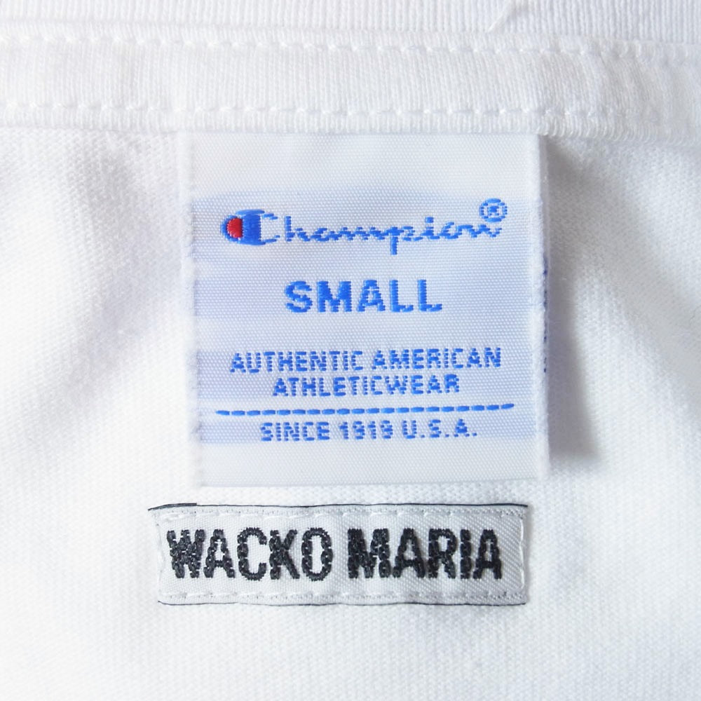 WACKO MARIA ワコマリア Champion チャンピオン 26SS × CHAMPION HEAVY WEIGHT T-SHIRT チャンピオン ヘビーウェイト ロゴT シャツ ホワイト系 S【中古】