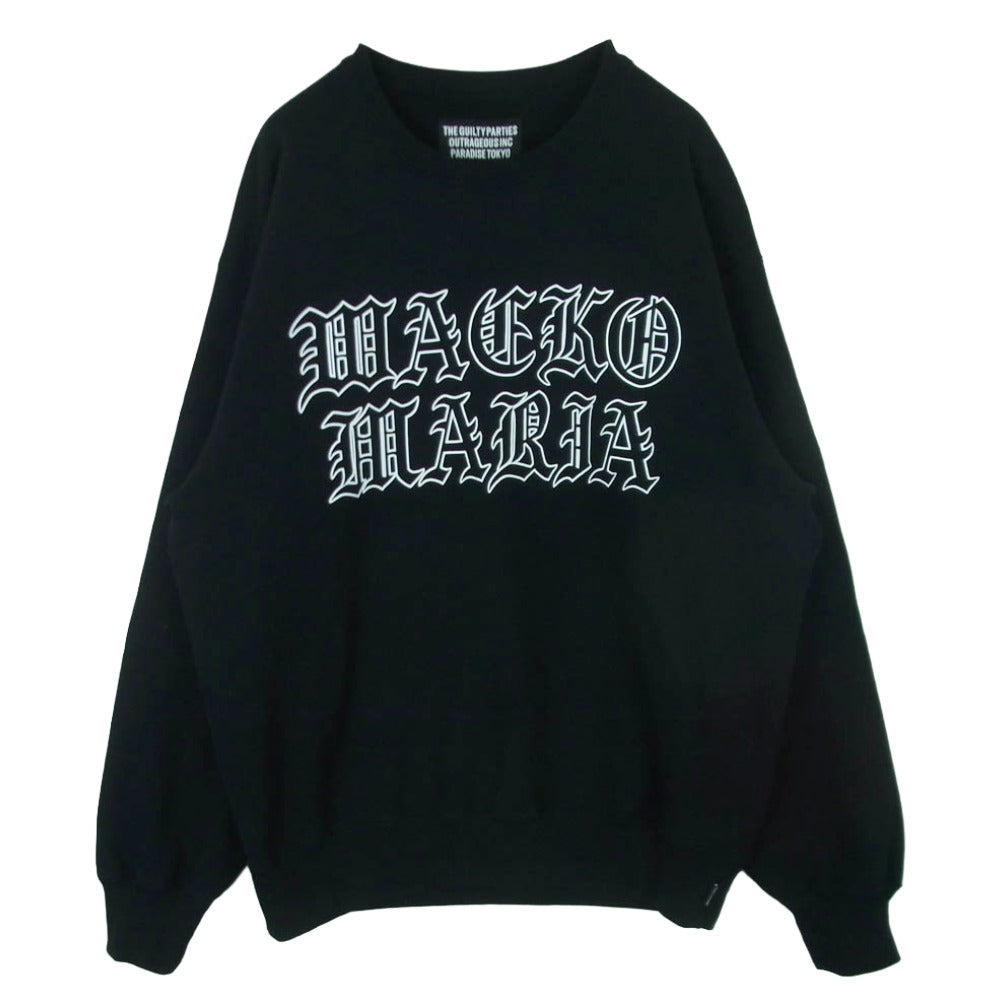 WACKO MARIA ワコマリア 26SS 26SS-WMC-SS06 WASHED MIDDLE WEIGHT CREW NECK SWEAT SHIRT クルーネック スウェット ブラック系 M【中古】