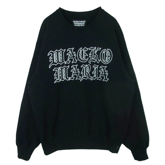WACKO MARIA ワコマリア 26SS 26SS-WMC-SS06 WASHED MIDDLE WEIGHT CREW NECK SWEAT SHIRT クルーネック スウェット ブラック系 M【中古】