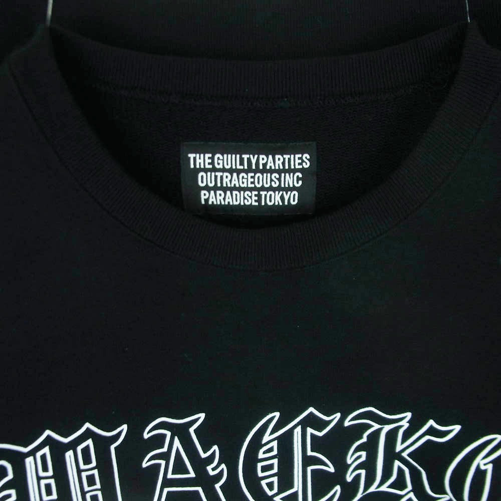 WACKO MARIA ワコマリア 26SS 26SS-WMC-SS06 WASHED MIDDLE WEIGHT CREW NECK SWEAT SHIRT クルーネック スウェット ブラック系 M【中古】