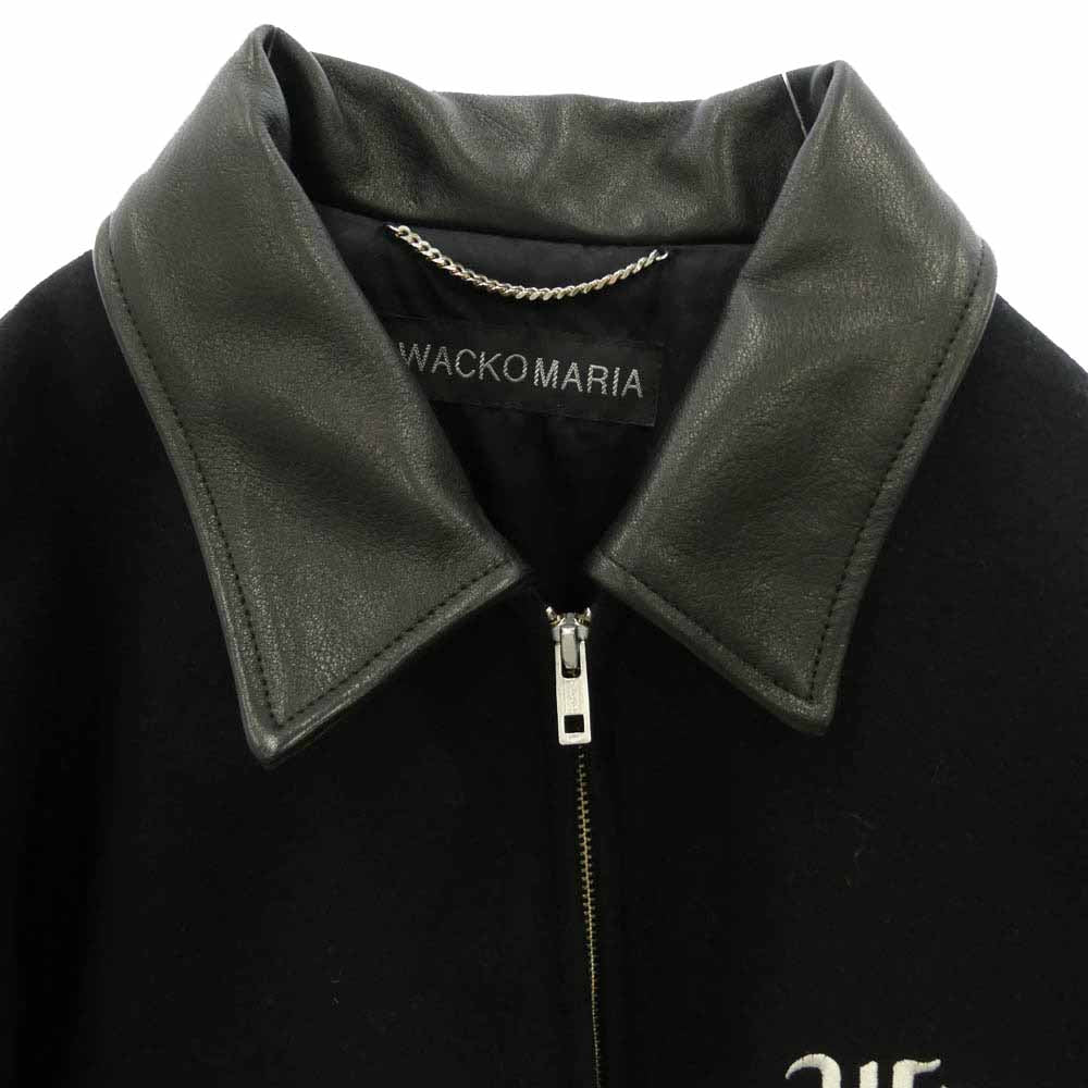 WACKO MARIA ワコマリア 26SS 26SS-WMO-BL05 LEATHER VARSITY JACKET ( TYPE-1 ) 袖レザー バーシティ ジャケット スタジャン ブラック系 M【中古】