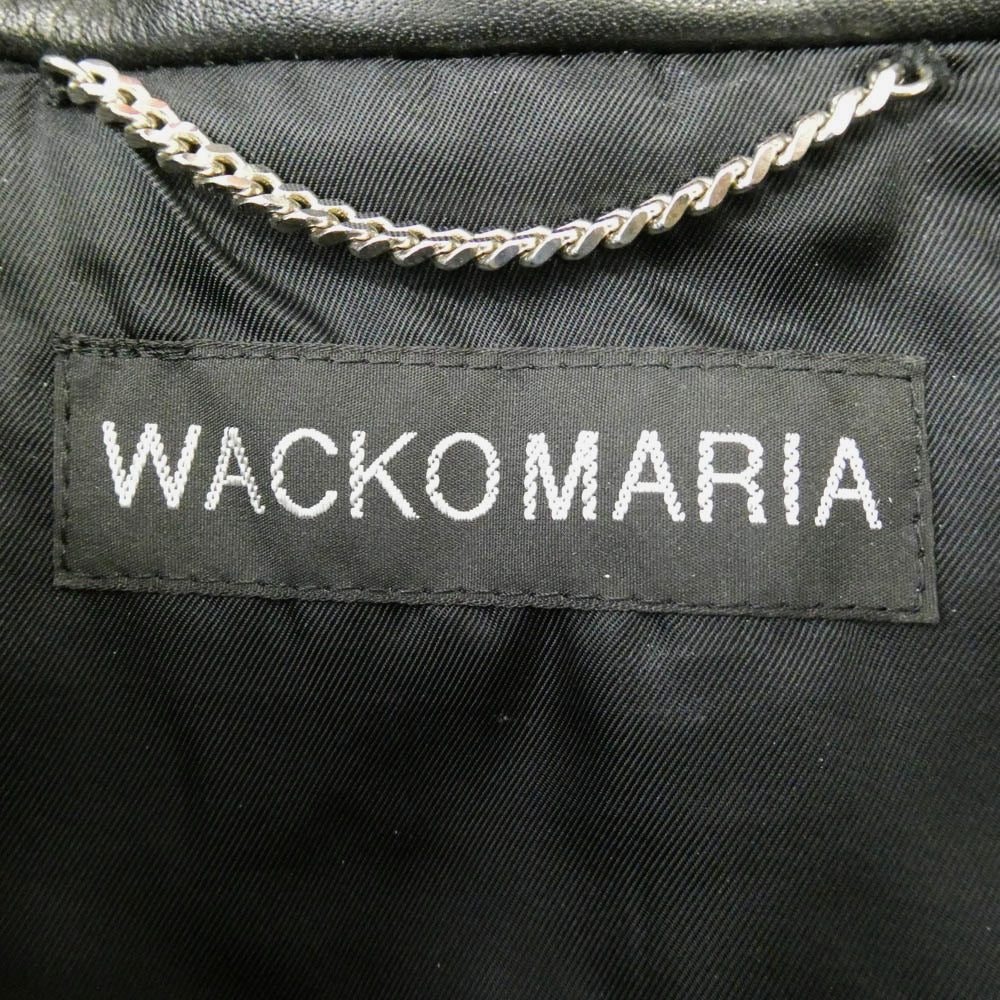 WACKO MARIA ワコマリア 26SS 26SS-WMO-BL05 LEATHER VARSITY JACKET ( TYPE-1 ) 袖レザー バーシティ ジャケット スタジャン ブラック系 M【中古】